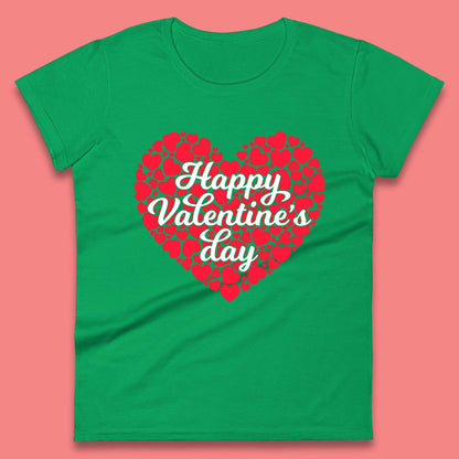 Happy Valentine's Day Hearts Womens T-Shirt