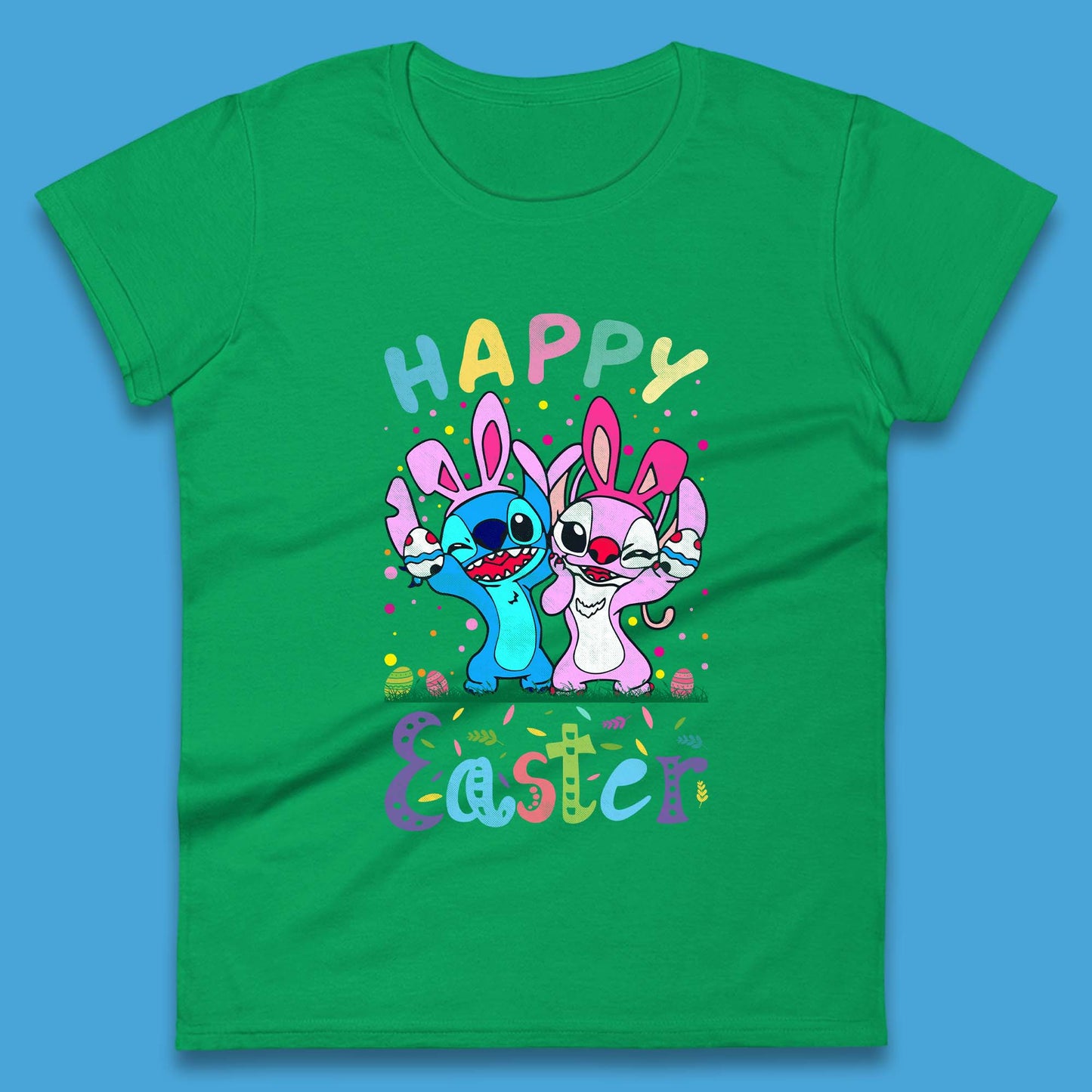 Happy Easter Stitch Womens T-Shirt