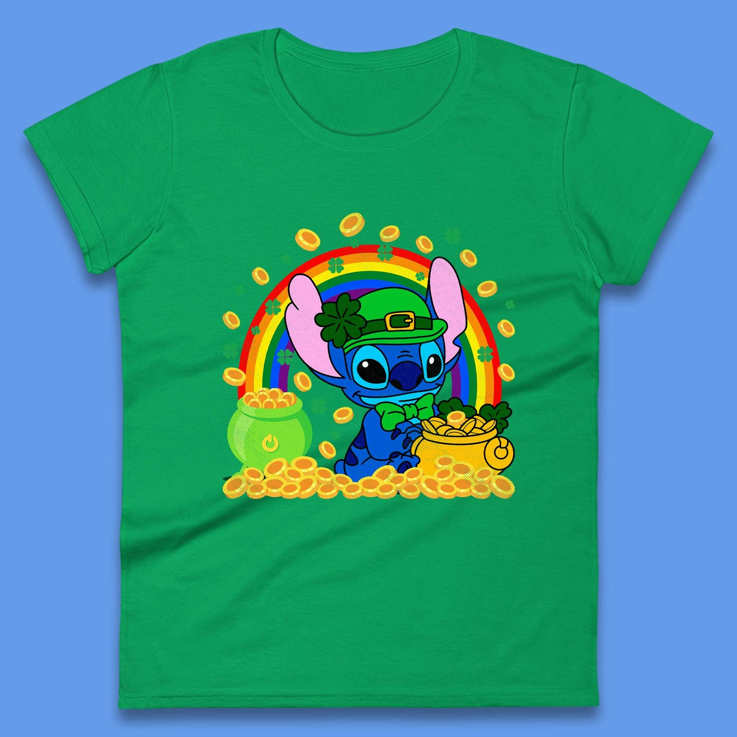 Disney Stitch St Patrick's Day Womens T-Shirt