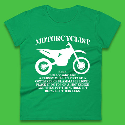 Motorcyclist Definition Womens T-Shirt