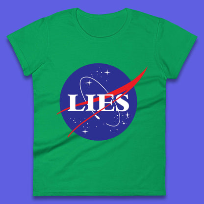 NASA Lies Logo Parody Womens T-Shirt