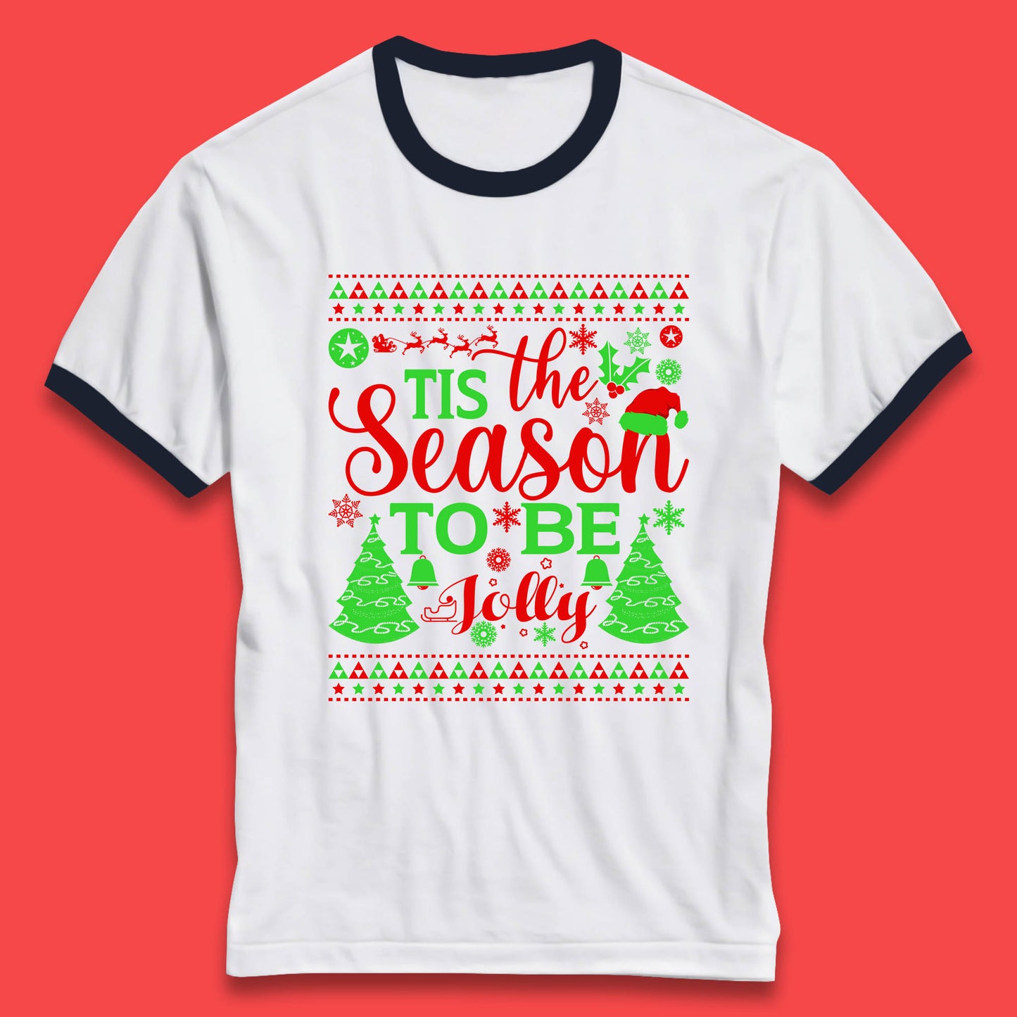 tis the season to be jolly ringer t shirt