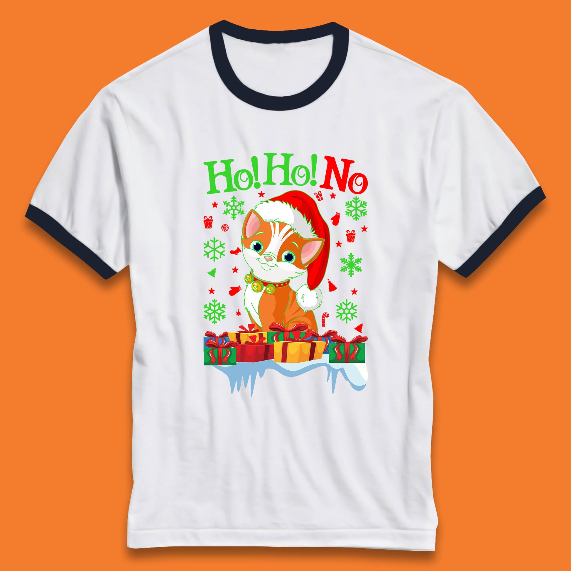 ho ho no christmas cat tee