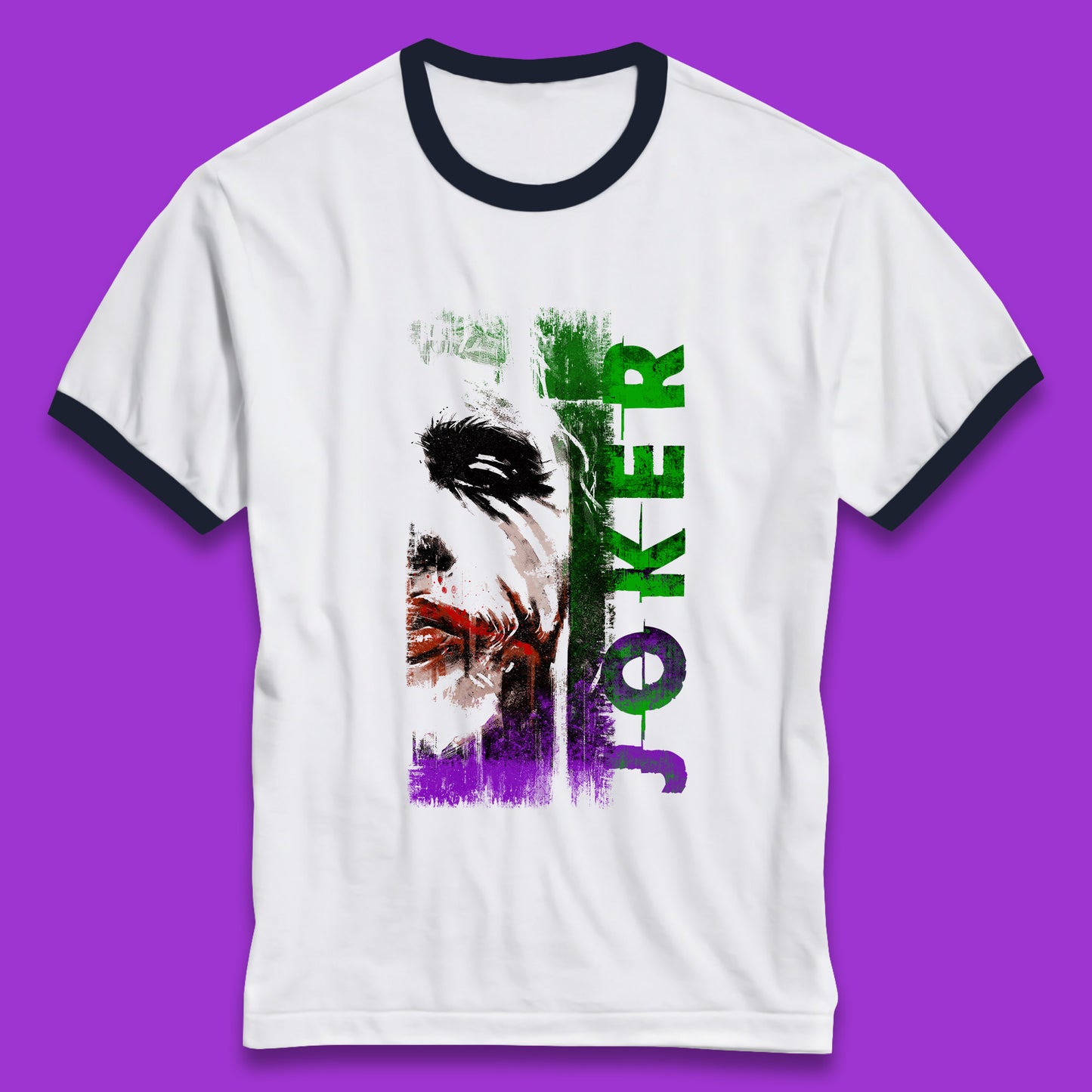 Joker Face Movie Villain Comic Book Character Supervillain Movie Poster Ringer T Shirt