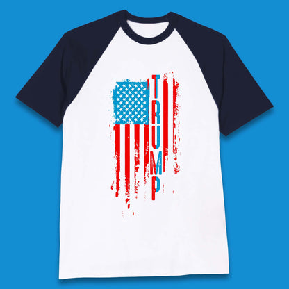 Trump's America USA Flag Patriotic Donald Trump Pro America Election 2024 Baseball T Shirt