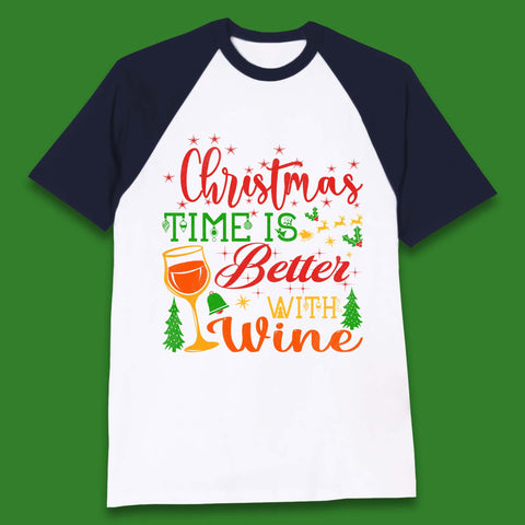 Christmas Wine Baseball T-Shirt