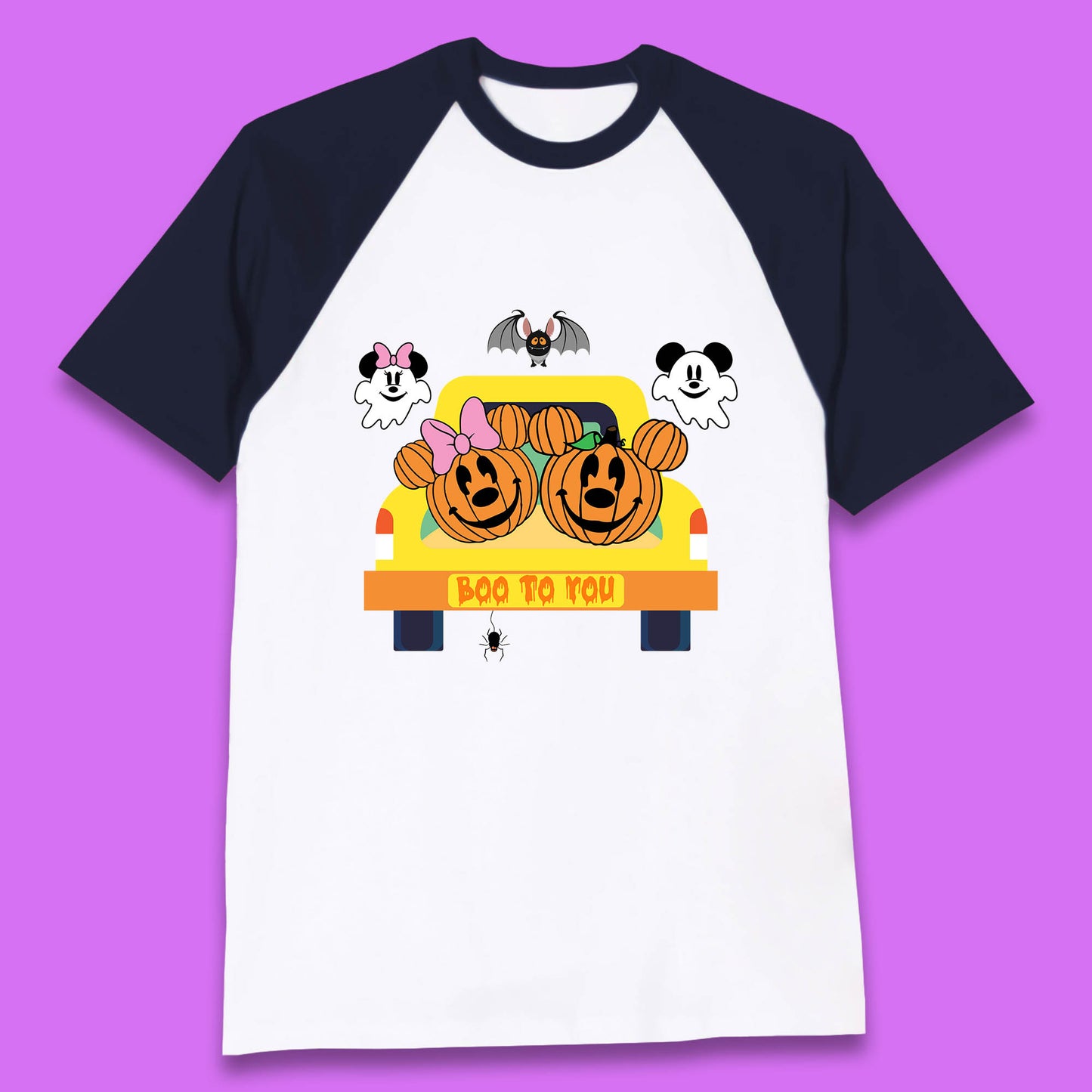 Disney Halloween Mickey Minnie Mouse Pumpkin Ghost Boo To You Horror Scary Disney Trip Baseball T Shirt