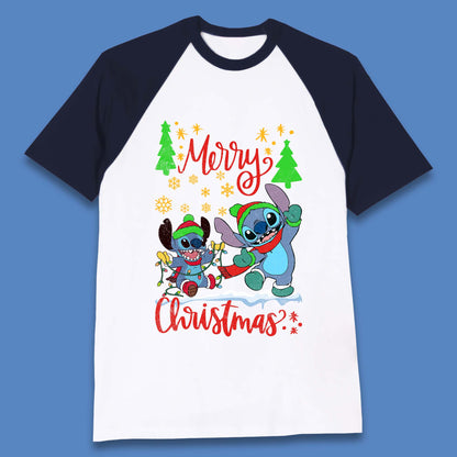 Stitch Squad Christmas Baseball T-Shirt