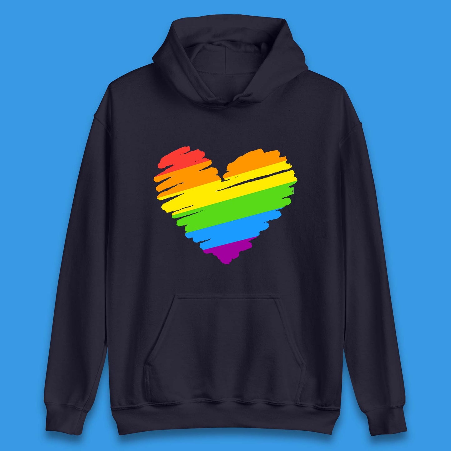 Rainbow Colour Heart Pride LGBTQ Rainbow Pride LGBT Gay Pride Month Unisex Hoodie