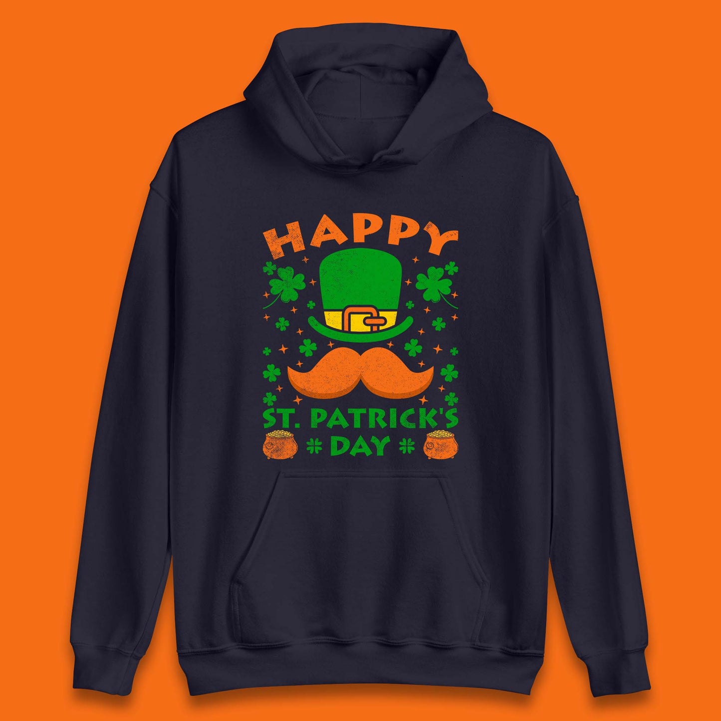 Leprechaun Hat & Ginger Mustache Unisex Hoodie