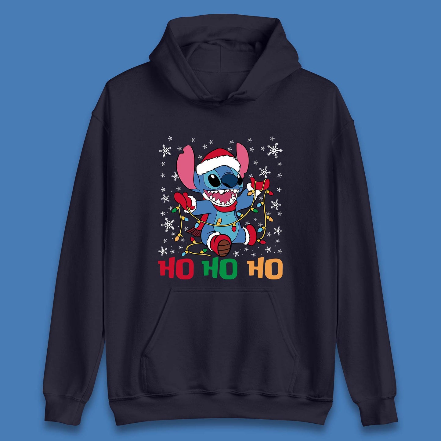 Happy Santa Stitch Christmas Unisex Hoodie