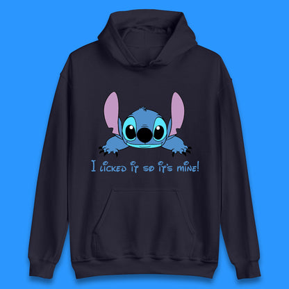 Disney I Licked It So It's Mine Funny Offensive Quote Disney Ohana Lilo And Stitich Disneyland Cartoon Character Unisex Hoodie