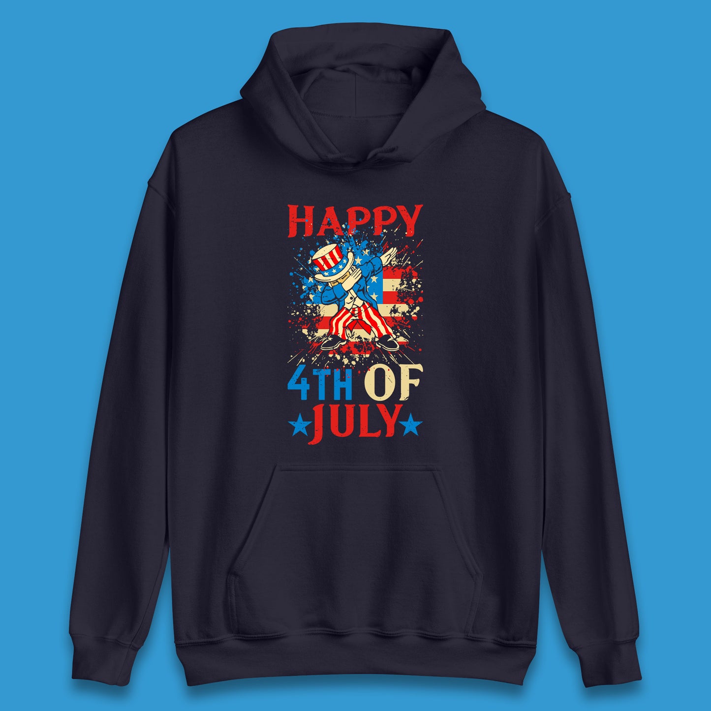 Dabbing Uncle Sam Happy 4th Of July USA Flag Independence Day Funny Dab Dance Unisex Hoodie