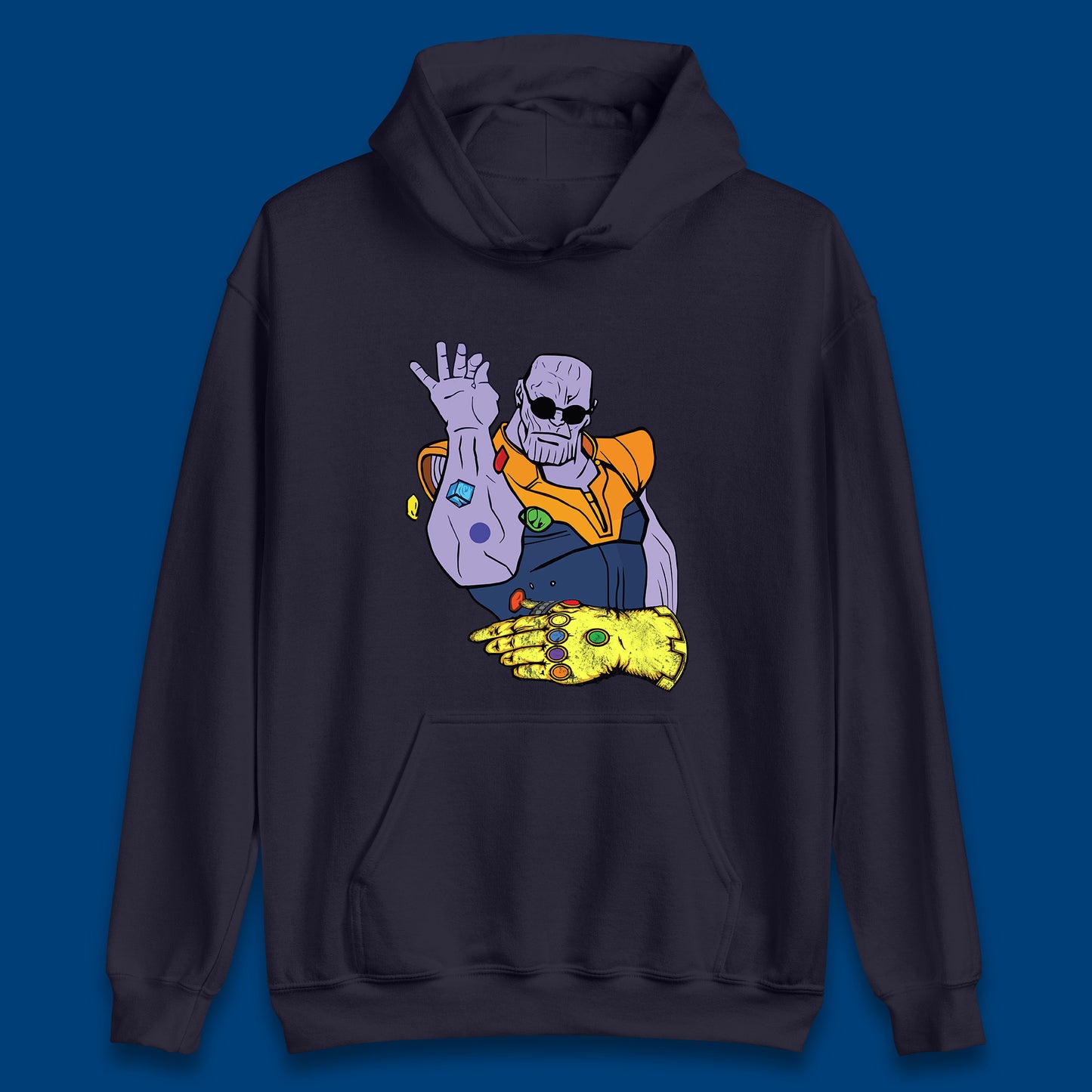 Thanos Infinity Stones Bae Avengers Infinity War Salt Bae Thanos Spoof Marvel Comics Infinity Gauntlet Unisex Hoodie