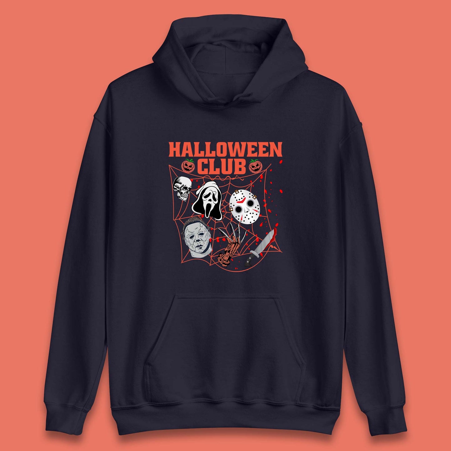 Halloween Club Horror Scary Friends Halloween Horror Movie Characters Unisex Hoodie