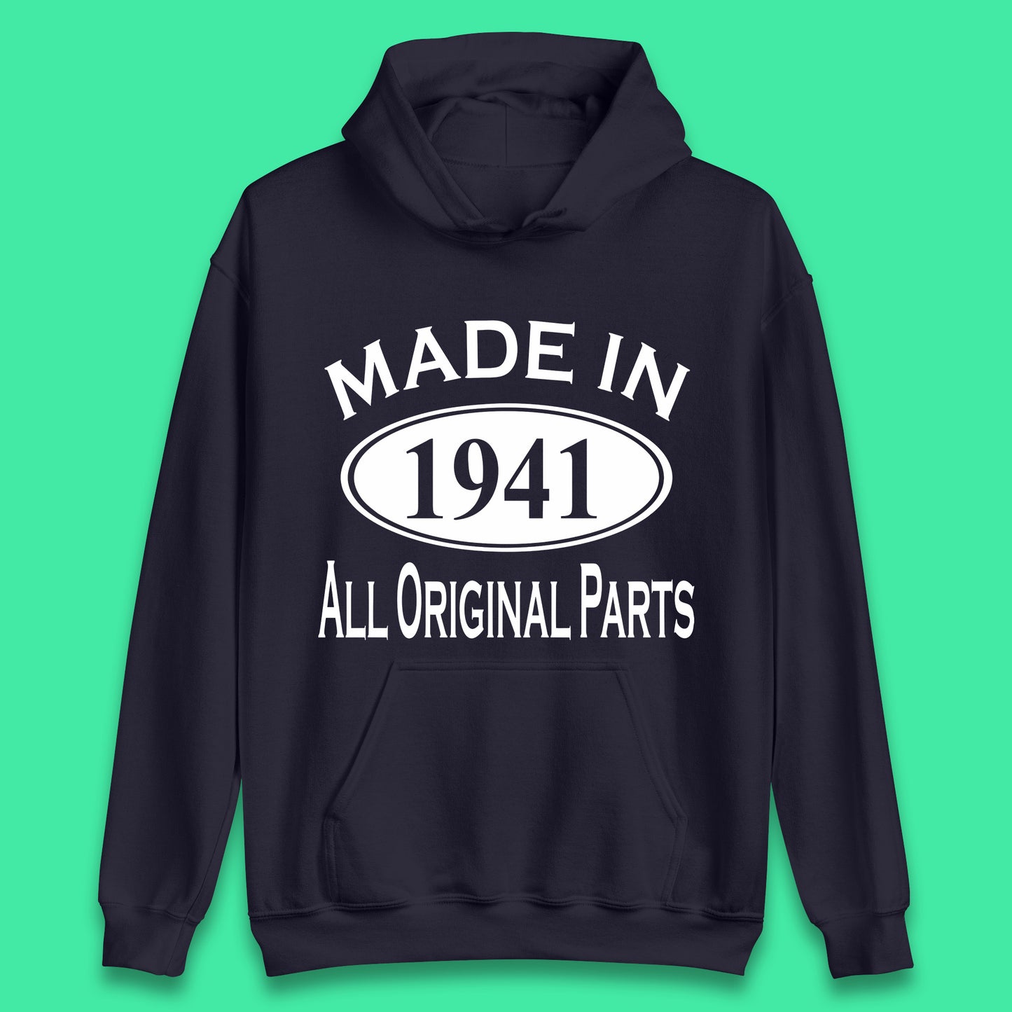 Made In 1941 All Original Parts Vintage Retro 82nd Birthday Funny 82 Years Old Birthday Gift Unisex Hoodie