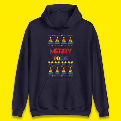 Merry Pride Christmas Trees Unisex Hoodie