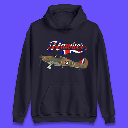 Hawker Hurricane United Kingdom Vintage WWII RAF Fighter Jet British Aircraft Royal Air Force Remembrance Day Unisex Hoodie