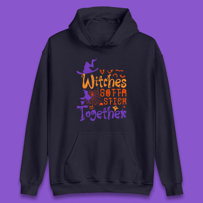 Witches Gotta Stick Together Funny Halloween Witchy Unisex Hoodie