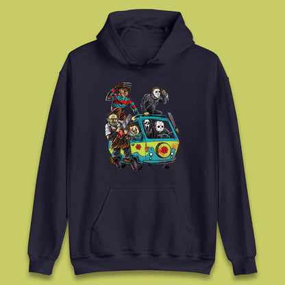 Halloween Scooby Doo Friends Van Horror Movie Villians Characters Mystery Machine Unisex Hoodie