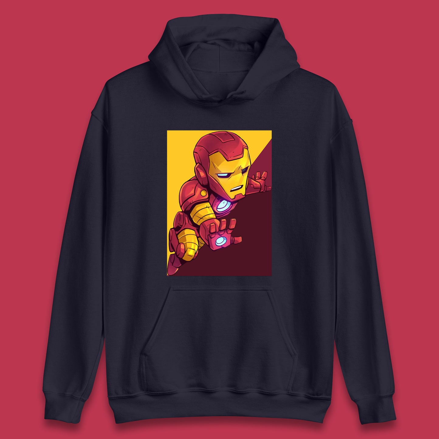 Flying Chibi Iron Man Superhero Marvel Avengers Comic Book Character Iron-Man Marvel Comics Unisex Hoodie