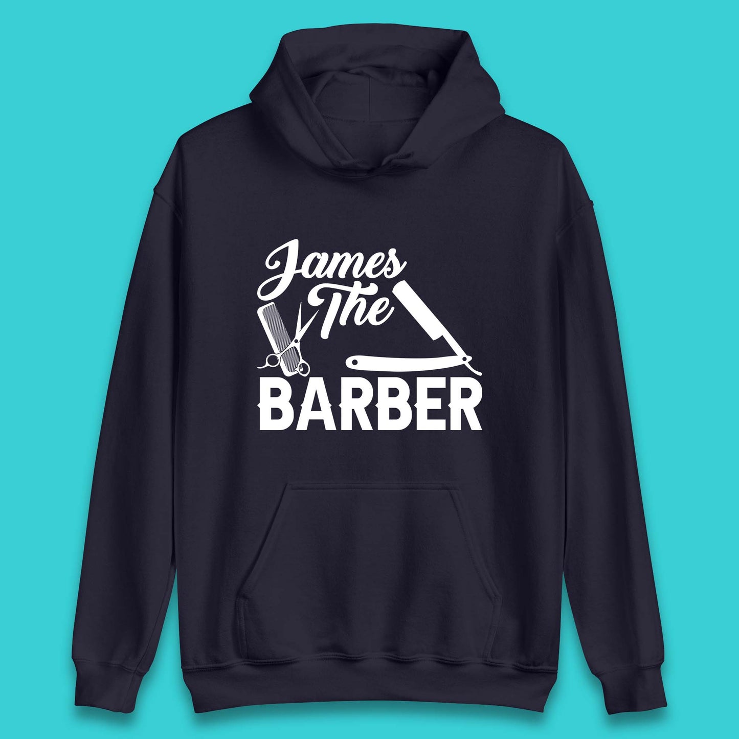 Personalised The Barber Hairdresser Your Name Barbershop Hair Stylist Unisex Hoodie