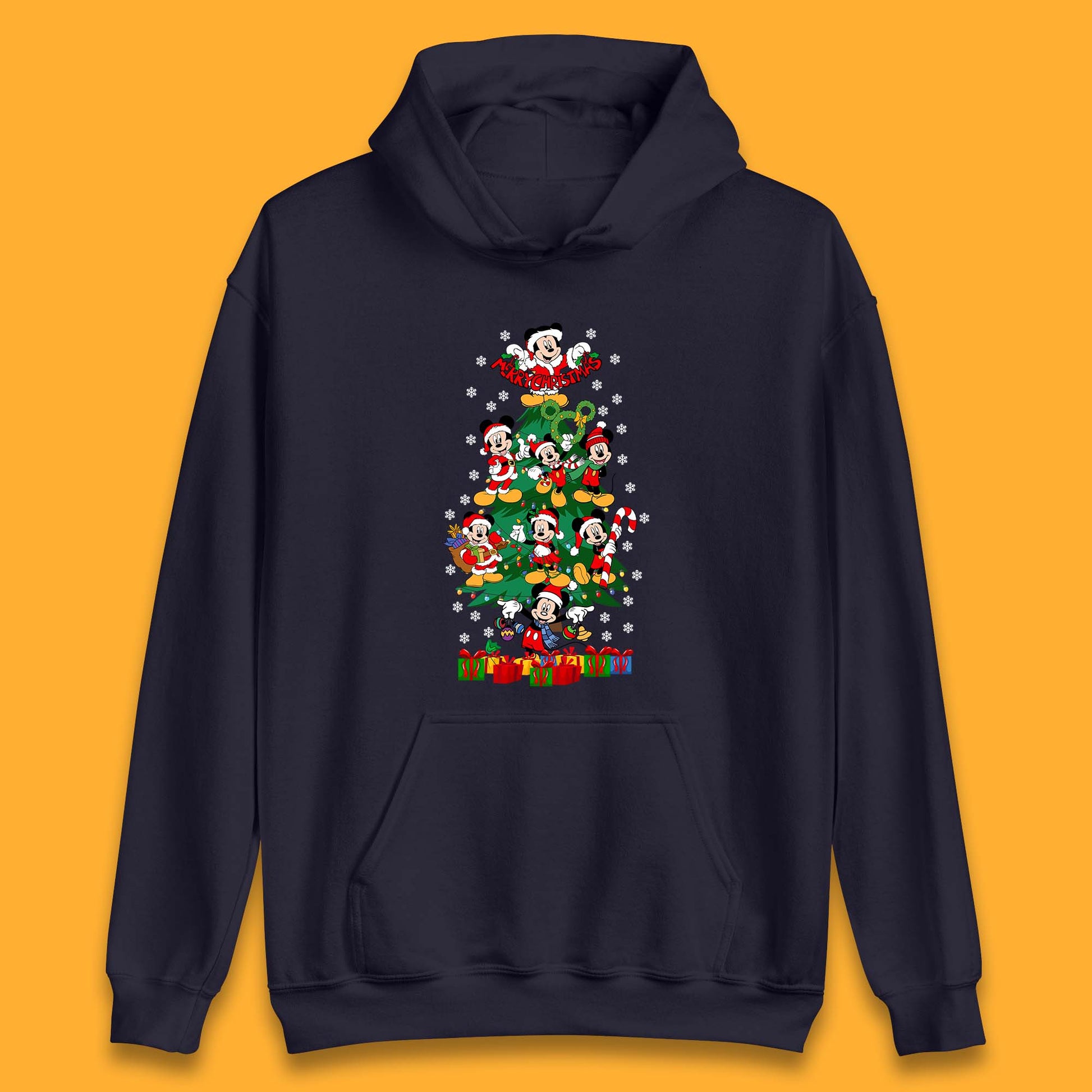 mickey mouse christmas tree hoodie