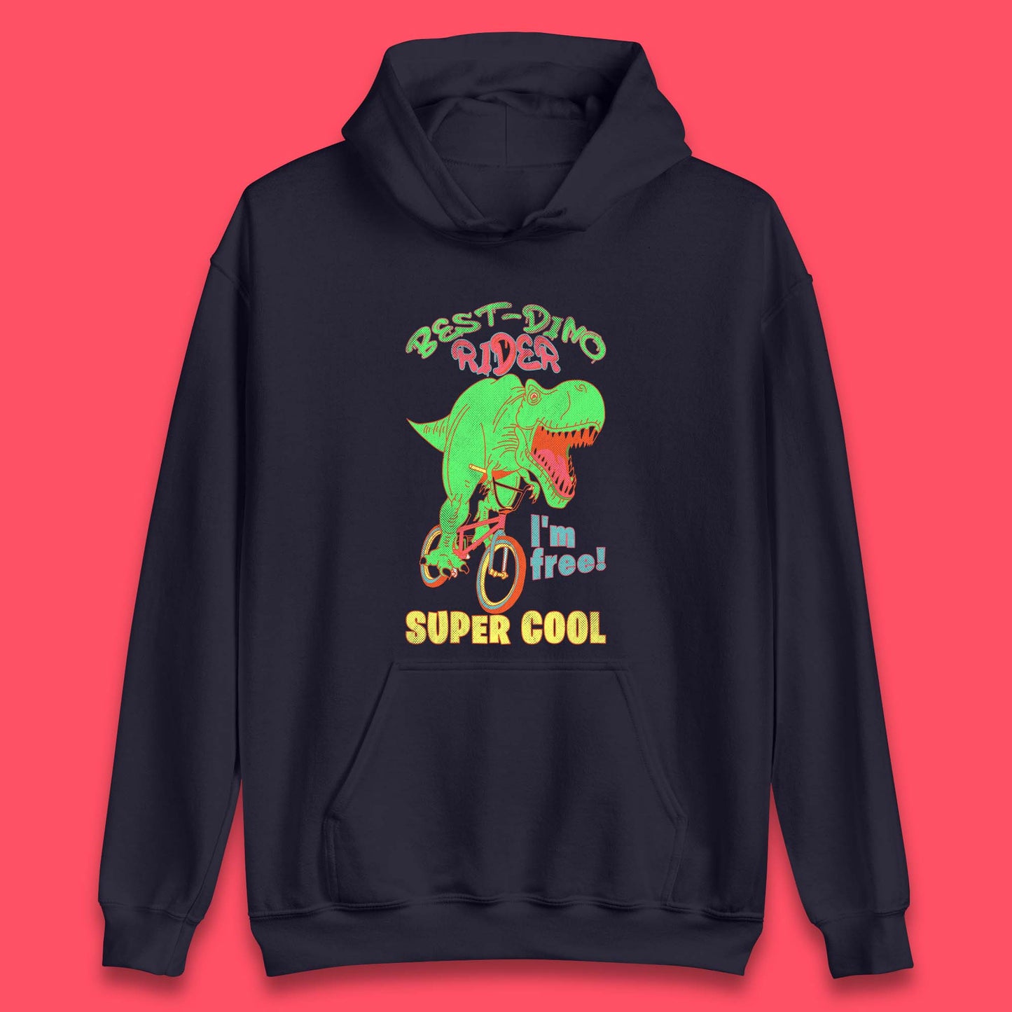 Dinosaur Riding Bicycle Unisex Hoodie