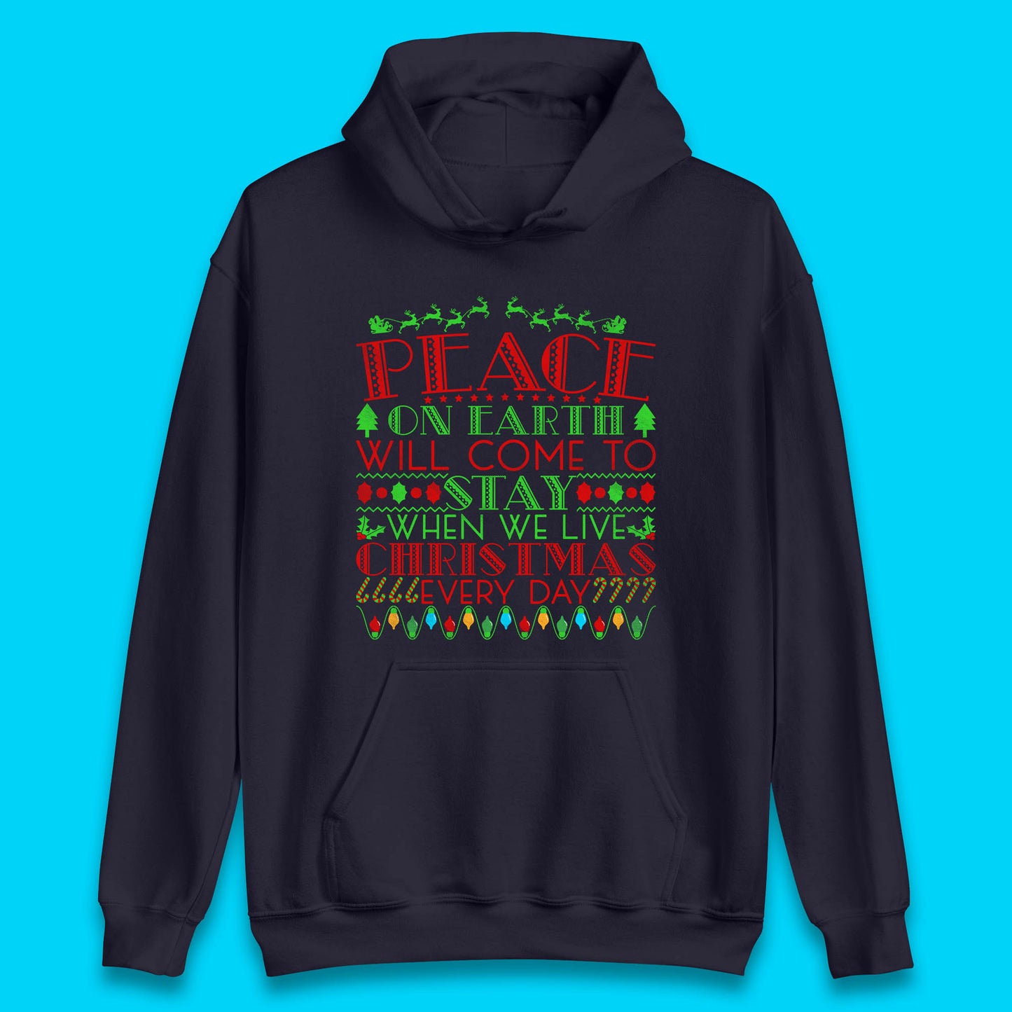 peace on earth christmas quote hoodie