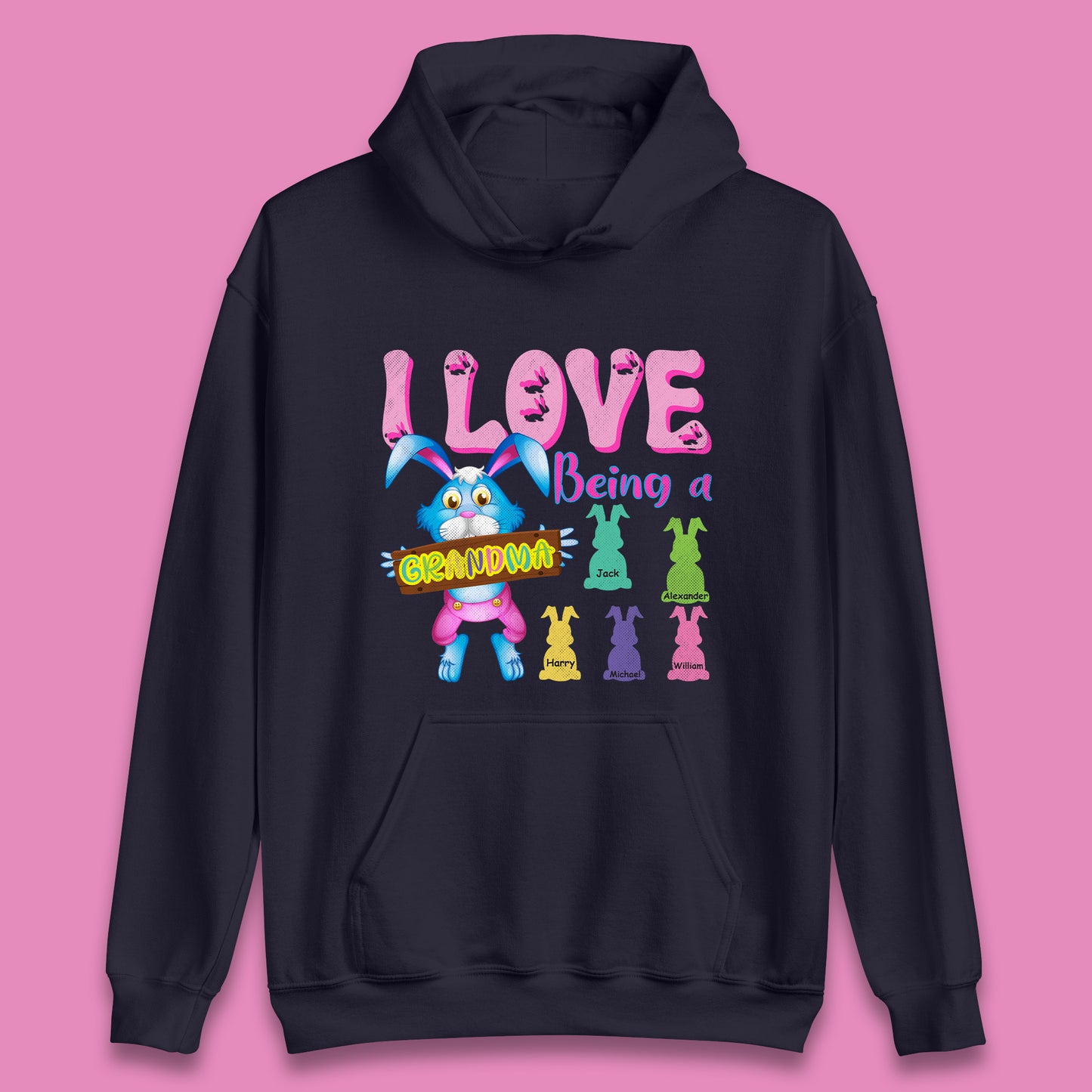 Personalised I Love Being A Grandma Unisex Hoodie