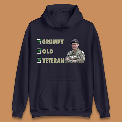 Personalised Grumpy Old Veteran Unisex Hoodie