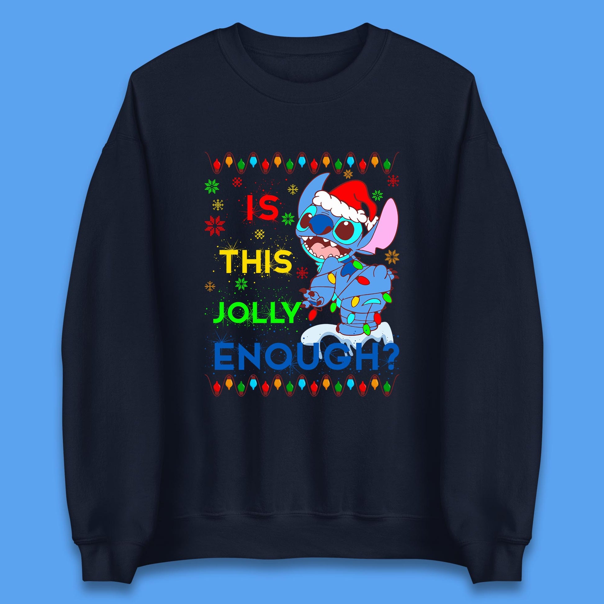 christmas stitch is this jolly enough sweatshirt