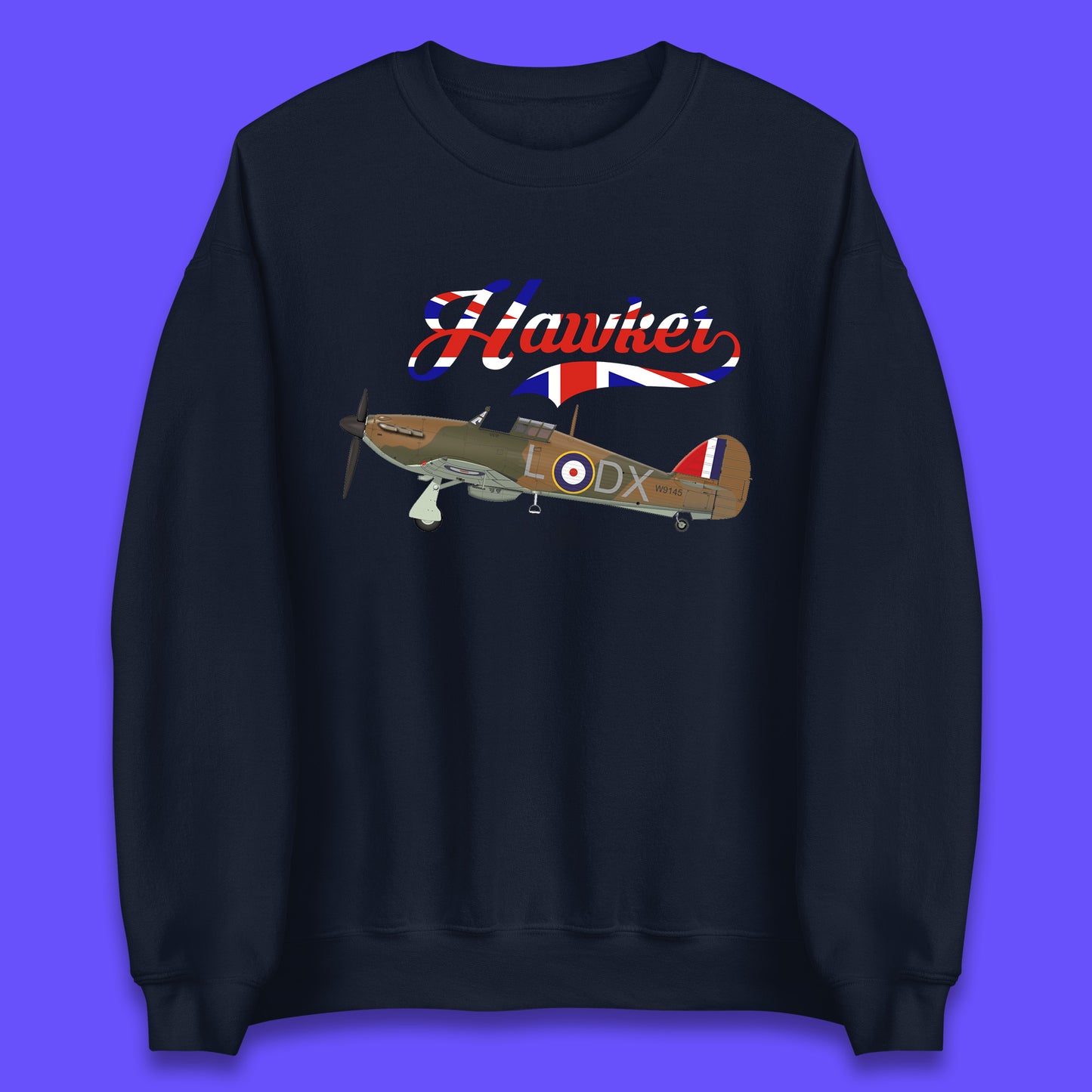 Hawker Hurricane United Kingdom Vintage WWII RAF Fighter Jet British Aircraft Royal Air Force Remembrance Day Unisex Sweatshirt