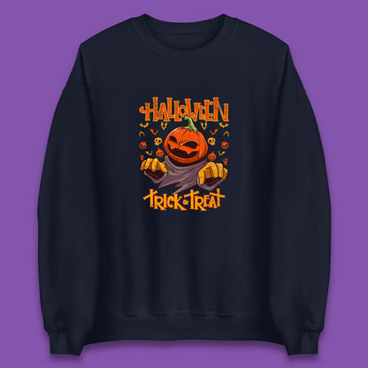 Halloween Trick Or Treat Pumpkin Character Halloween Scary Evil Pumpkin Unisex Sweatshirt