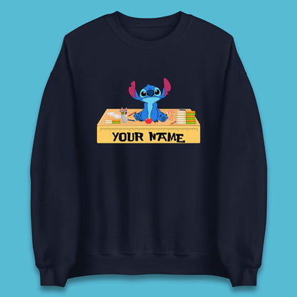 Personalised Disney Stitch Welcome Back To School Your Name Lilo & Stitch School First Day Of School Unisex Sweatshirt