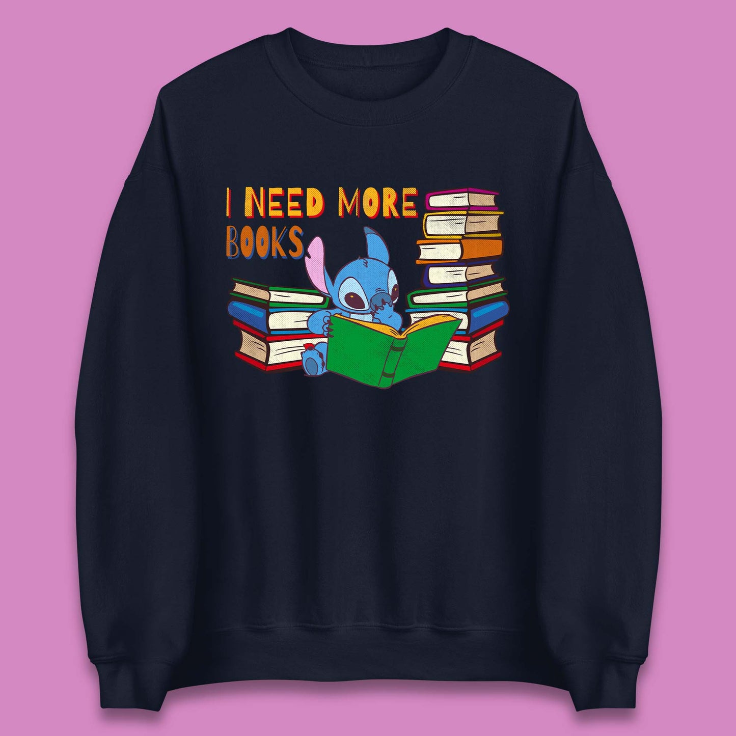 Stitch Reading A Book Unisex Sweatshirt