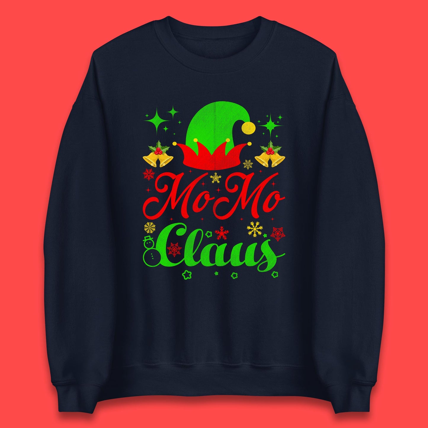 christmas momo claus elf hat sweatshirt