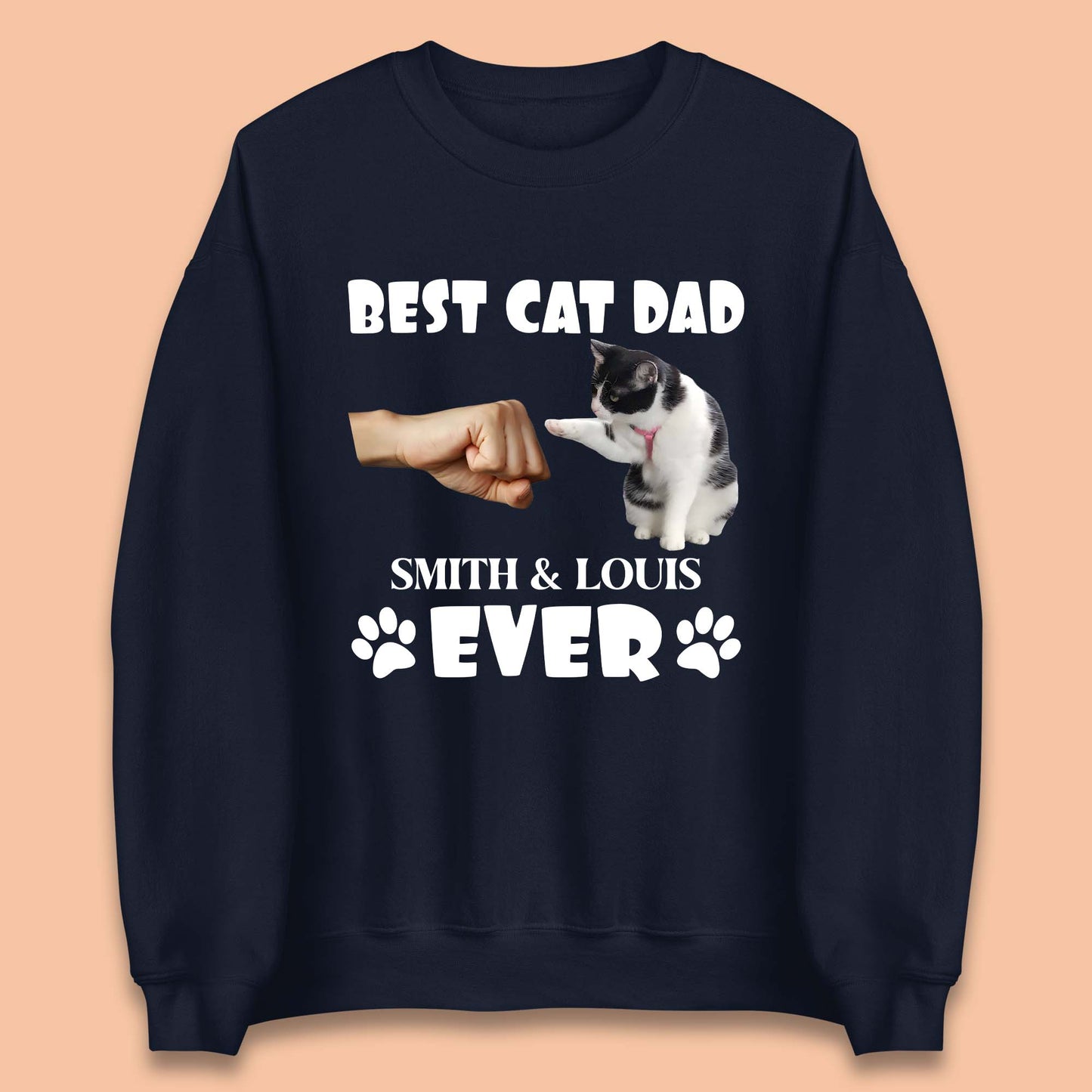 Personalised Best Cat Dad Ever Unisex Sweatshirt