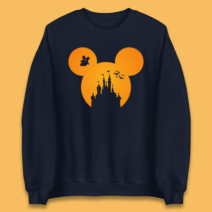 Disney Mickey Mouse Happy Halloween Disney Castle Halloween Scary Boo Flying Bats Unisex Sweatshirt