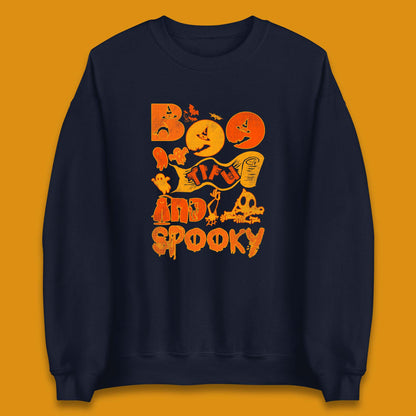 Boo Tiful and Spooky Halloween Horror Scary Boo Ghost Spooky Season Unisex Sweatshirt