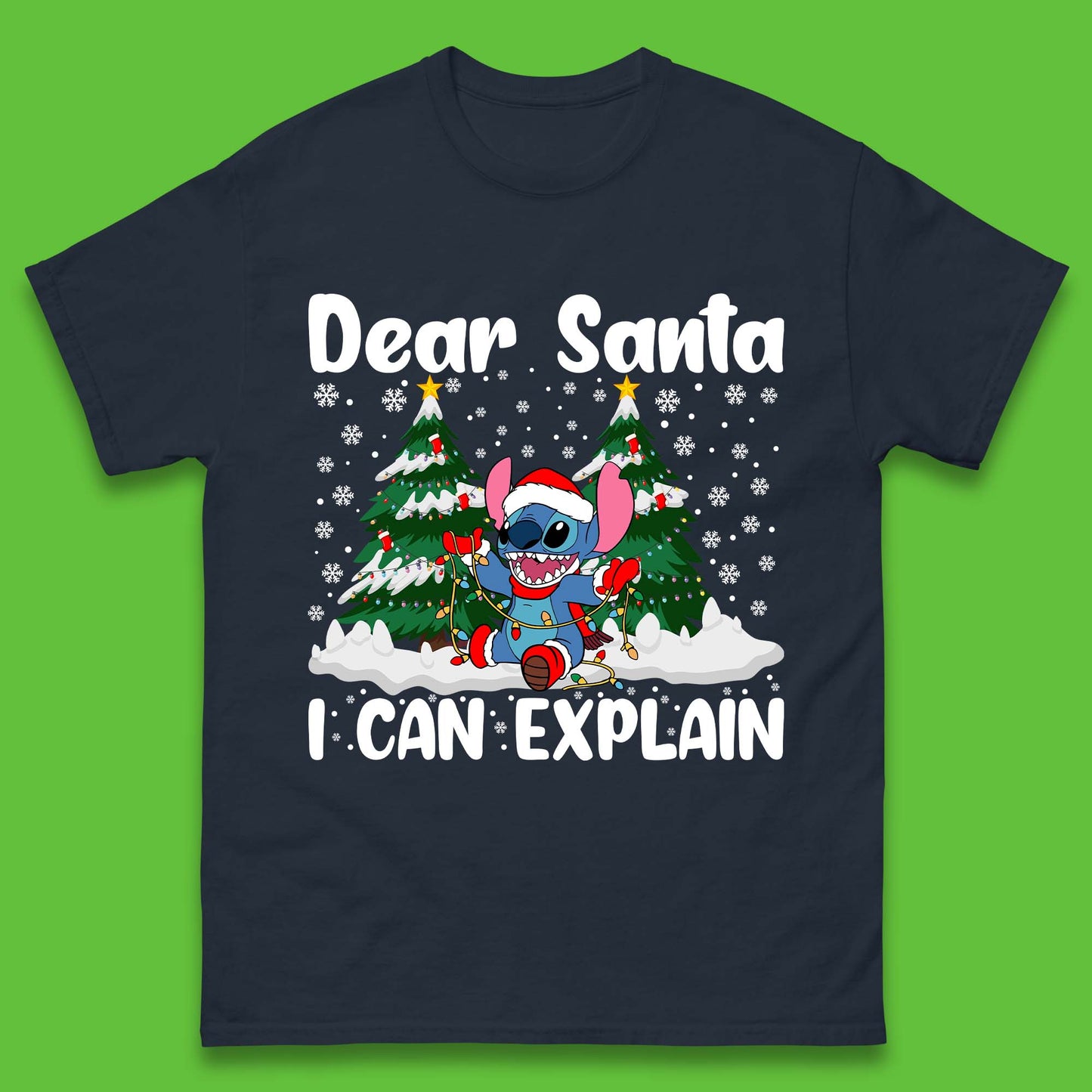 Santa Stitch Christmas Mens T-Shirt