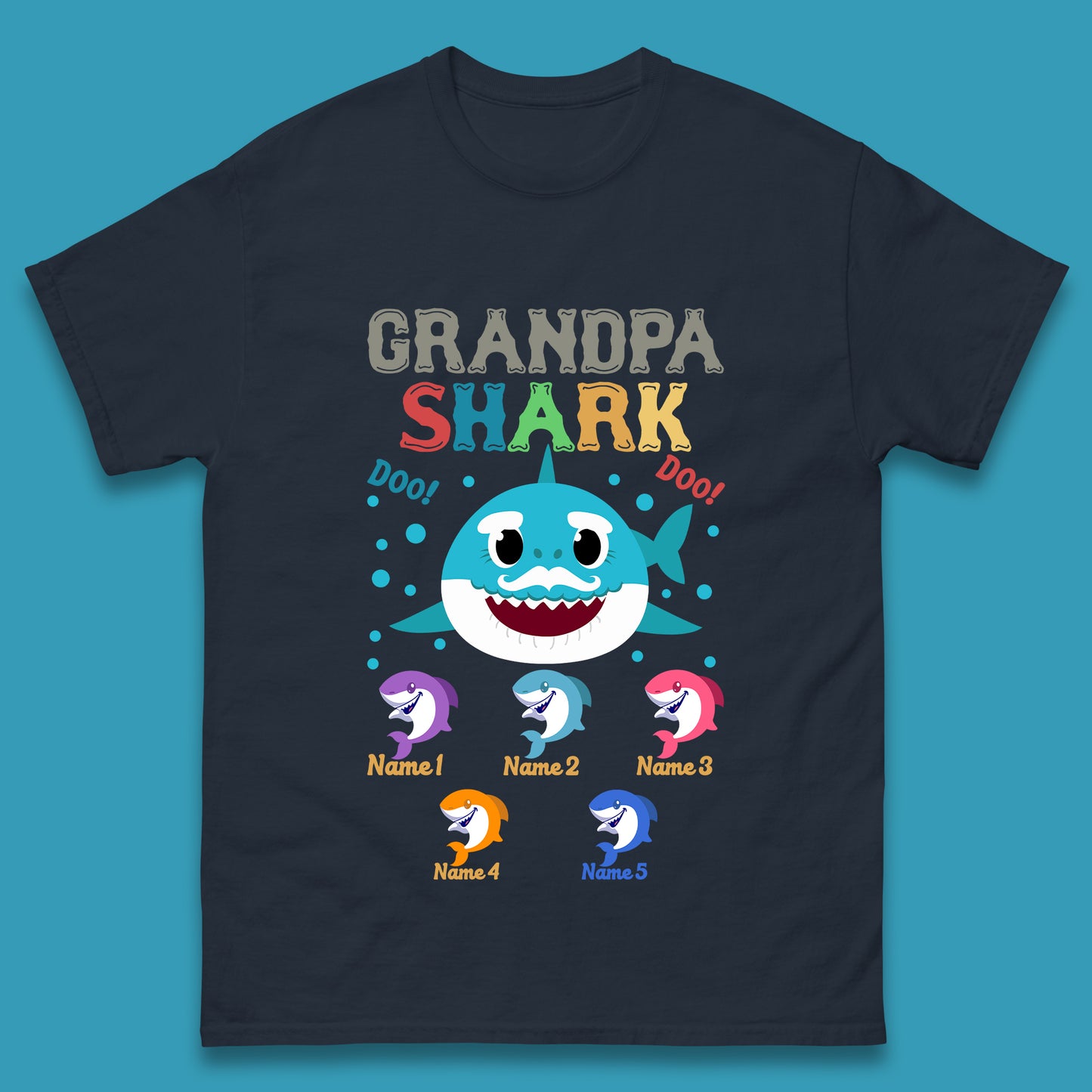 Personalised Grandpa Shark Mens T-Shirt