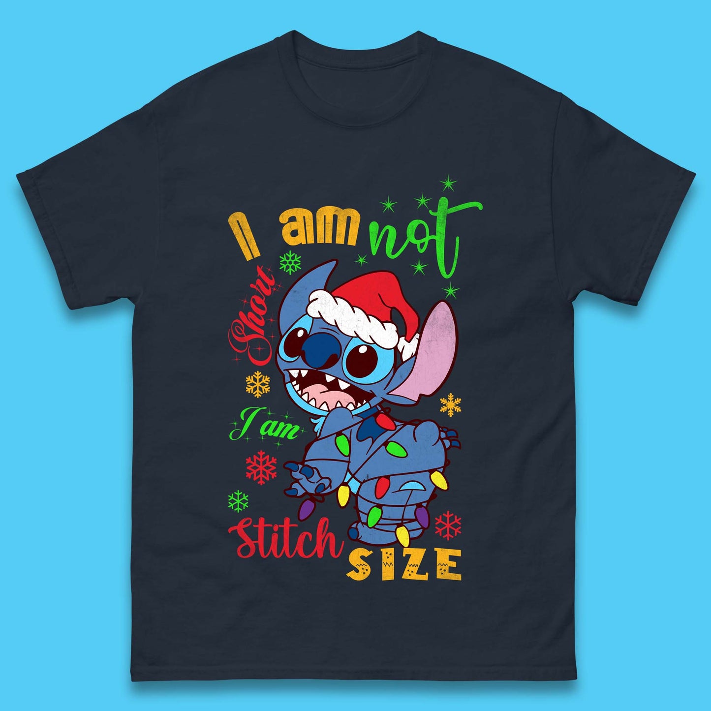 Stitch Size Christmas Mens T-Shirt