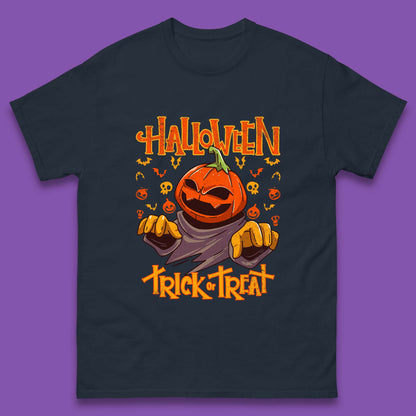 Halloween Trick Or Treat Pumpkin Character Halloween Scary Evil Pumpkin Mens Tee Top