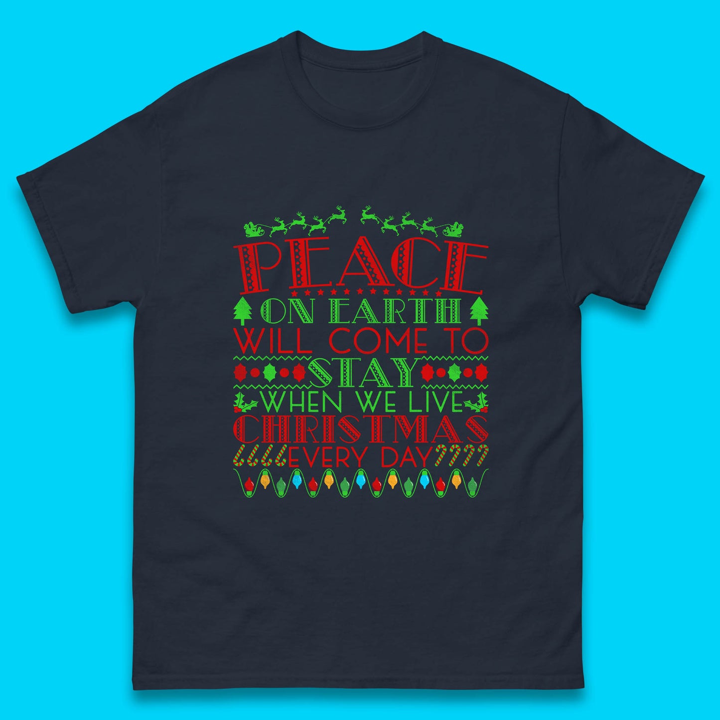 peace on earth christmas quote t shirt