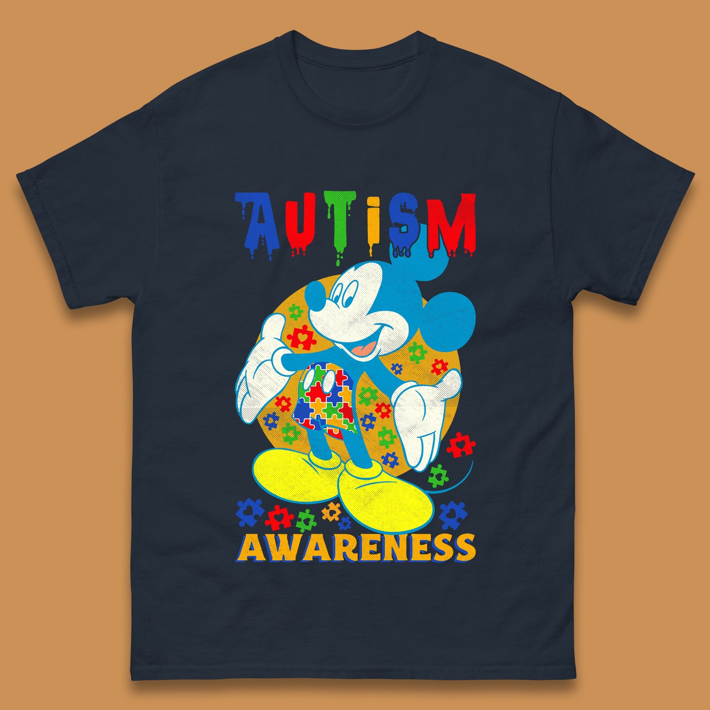 Autism Awareness Mickey Mouse Mens T-Shirt