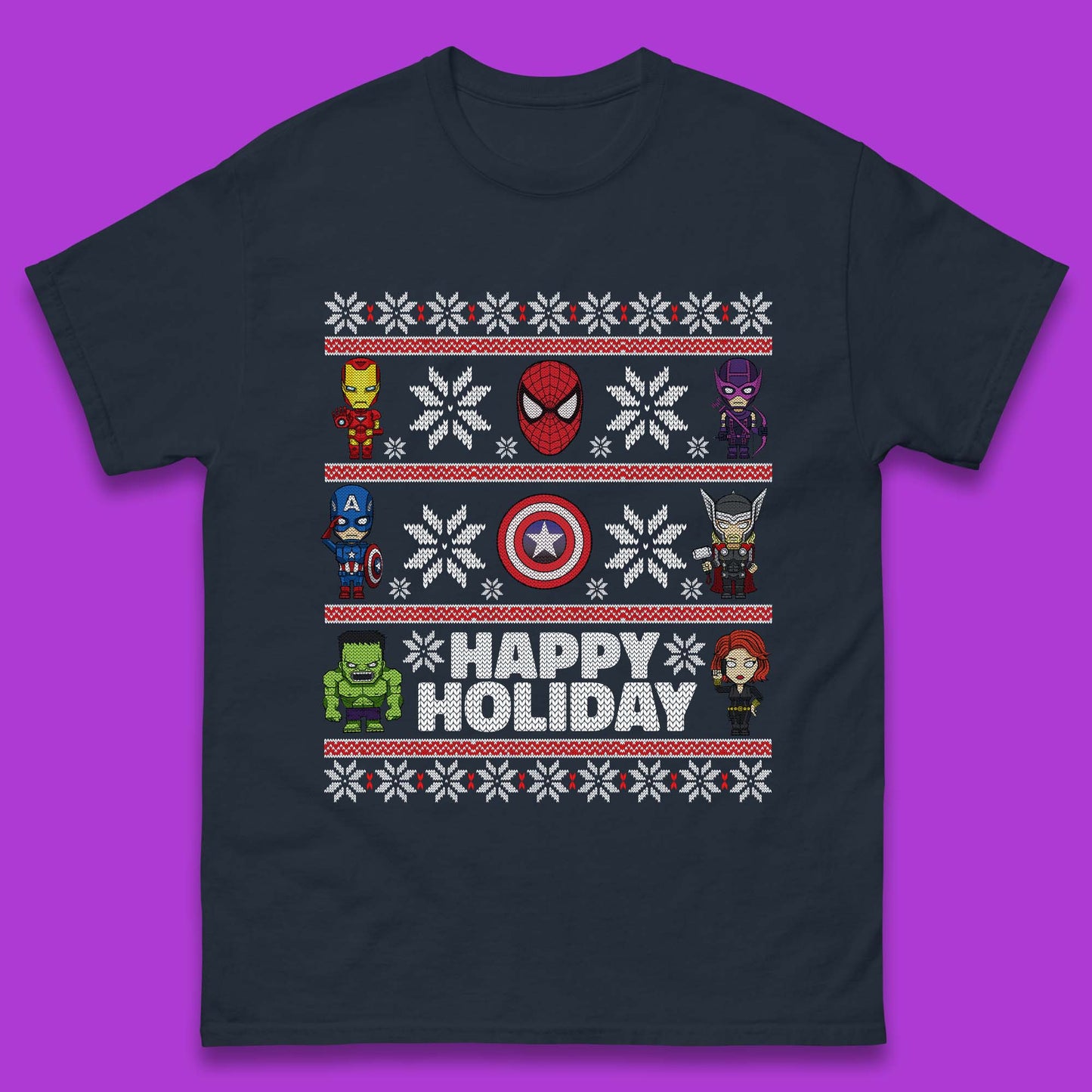 Avengers Superheroes Christmas Mens T-Shirt