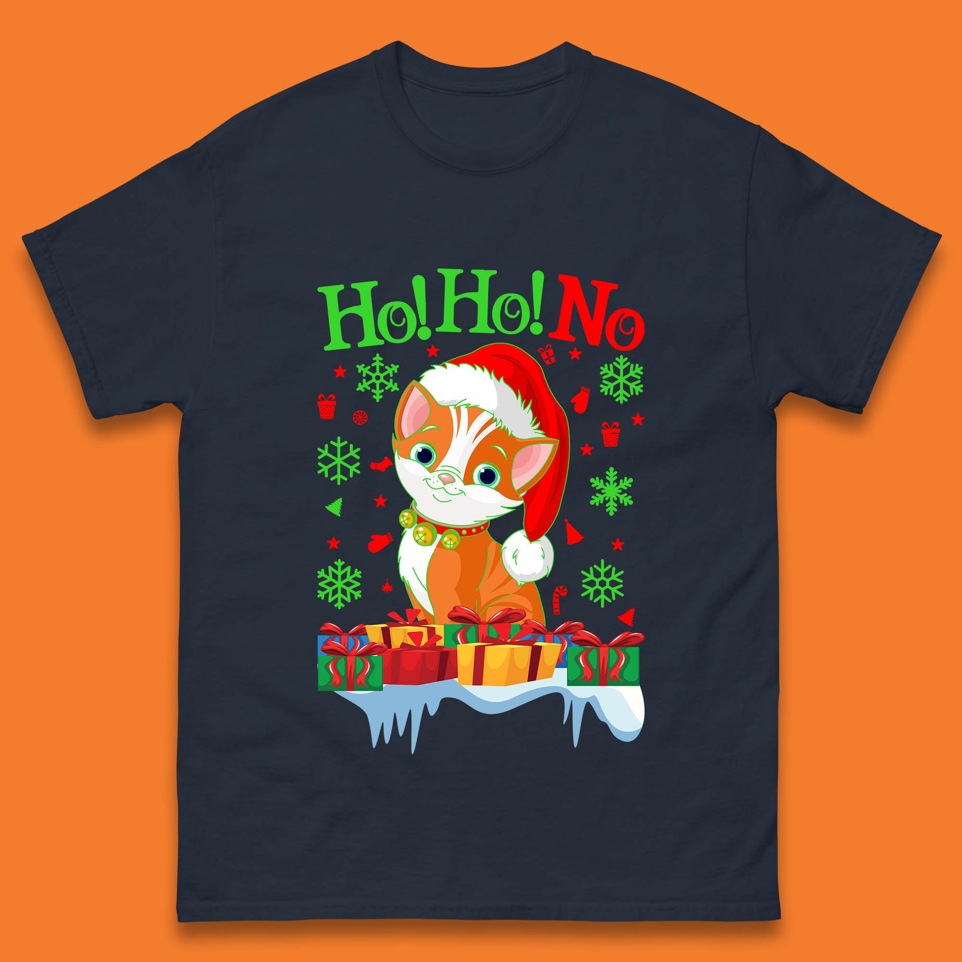 ho ho no christmas cat t shirt