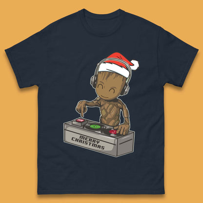 Baby Groot DJ Christmas Mens T-Shirt