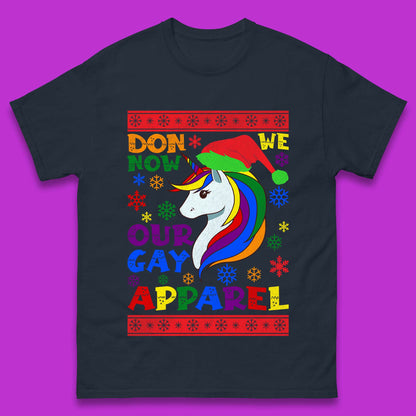 LGBT Rainbow Unicorn Christmas Mens T-Shirt